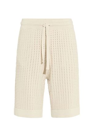 Shorts con coulisse in cotone beige PAOLO PECORA | A038F8001420